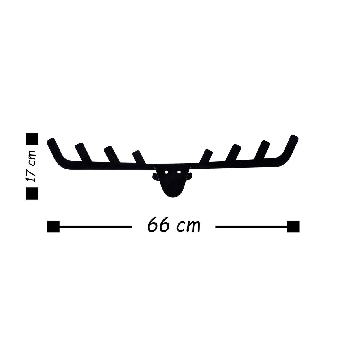Cuier de hol metalic Antler, Negru, 17x1x66 cm