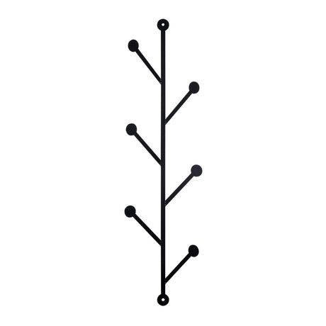 Cuier de hol metalic Rod 2, Negru, 94x1x25 cm