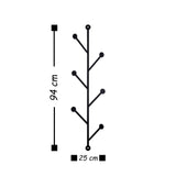Cuier de hol metalic Rod 2, Negru, 94x1x25 cm