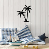 Decoratiune de perete Metal Palm 2 - 436, Negru, 70x1x63 cm