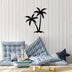 Decoratiune de perete Metal Palm 2 - 436, Negru, 70x1x63 cm, SKU 891TNL3114