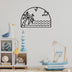 Decoratiune de perete Metal Palm Sea Moon - 451, Negru, 47x1x70 cm, SKU 891TNL3129