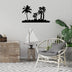 Decoratiune de perete Metal Palm Trees - 460, Negru, 42x1x70 cm, SKU 891TNL3138