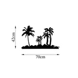 Decoratiune de perete Metal Palm Trees - 460, Negru, 42x1x70 cm