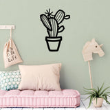 Decoratiune de perete Metal Cactus - 464, Negru, 70x1x49 cm