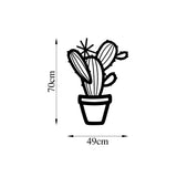Decoratiune de perete Metal Cactus - 464, Negru, 70x1x49 cm