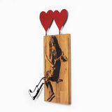 Decoratiune de perete lemn Banksy - 18, Nuc, 80x3x50 cm