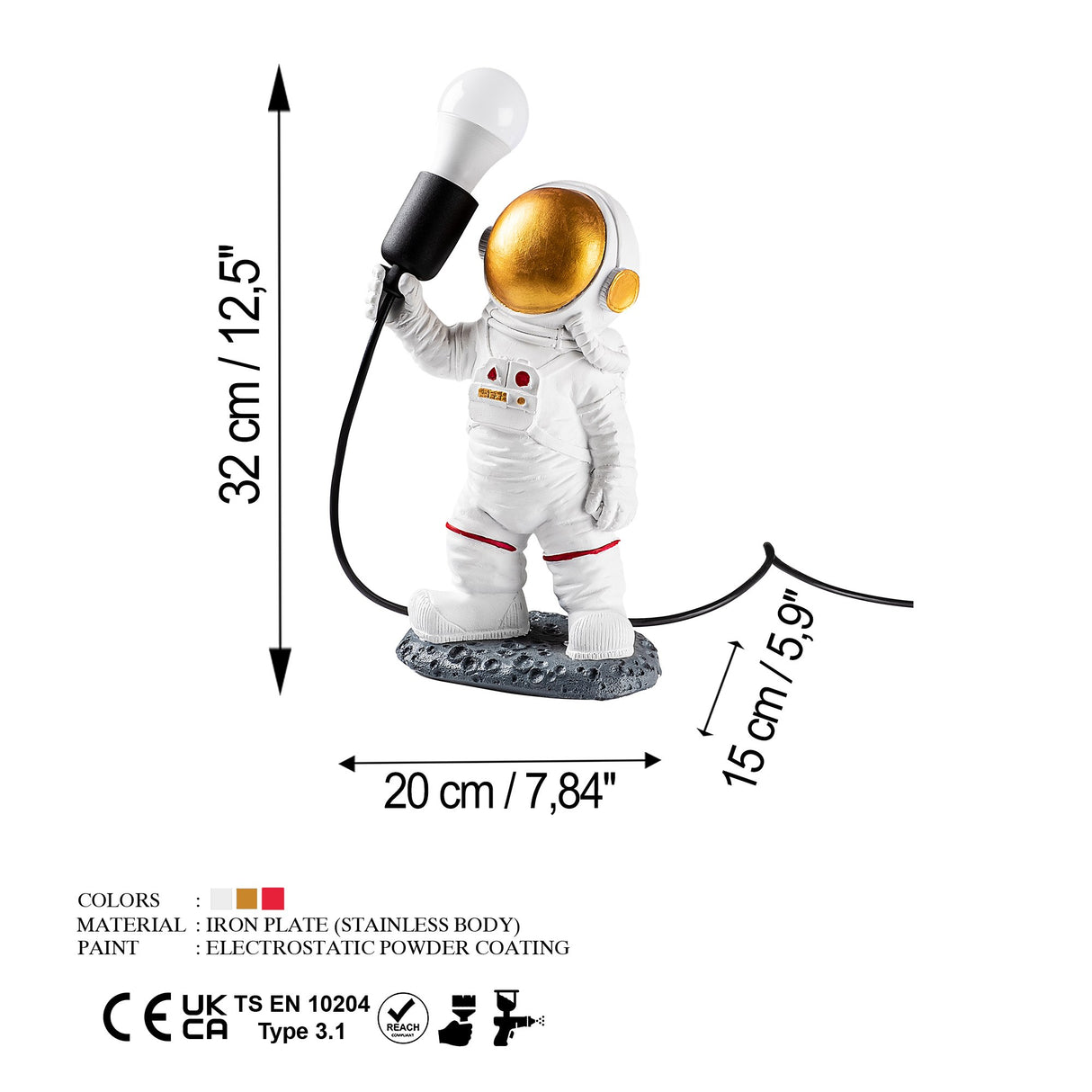 Veioză Astronaut - 1, Multicolor, 30x15x32 cm