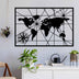 Decoratiune de perete Metal World Map 1, Negru, 74x49 cm, SKU 891TNL3453