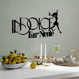 Decoratiune de perete Metal Dolce far Niente 1, Negru, 60x31 cm