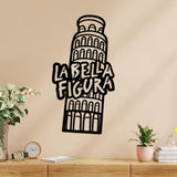 Decoratiune de perete Metal Bella Figura 2, Negru, 32x60 cm