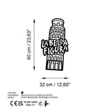 Decoratiune de perete Metal Bella Figura 2, Negru, 32x60 cm