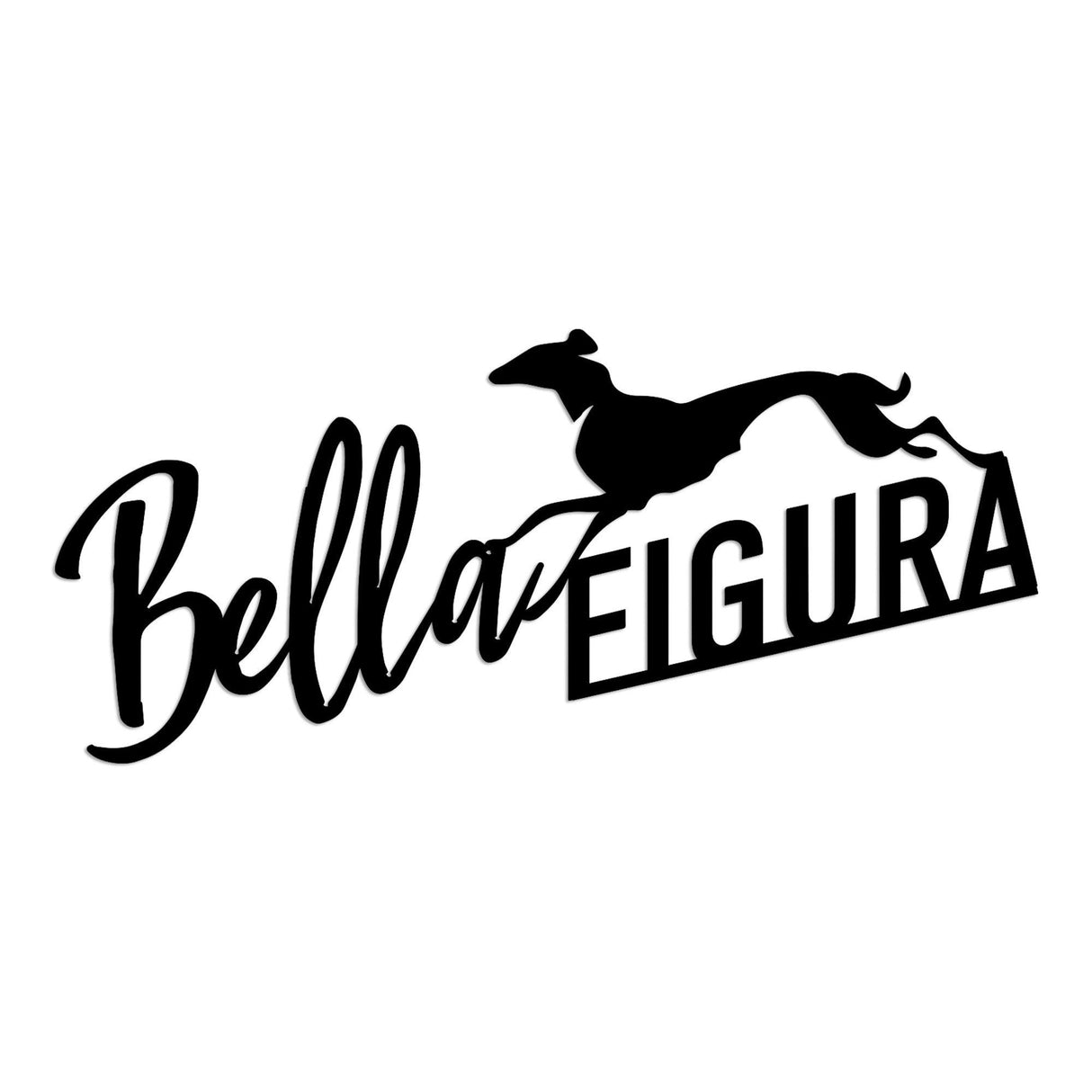 Decoratiune de perete Metal Bella Figura 3, Negru, 60x27 cm