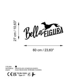 Decoratiune de perete Metal Bella Figura 3, Negru, 60x27 cm