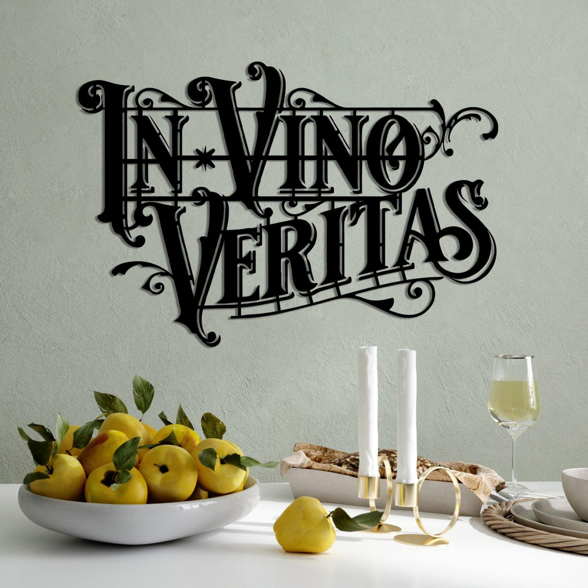 Decoratiune de perete Metal Veritas 2, Negru, 60x41 cm, SKU 891TNL3469