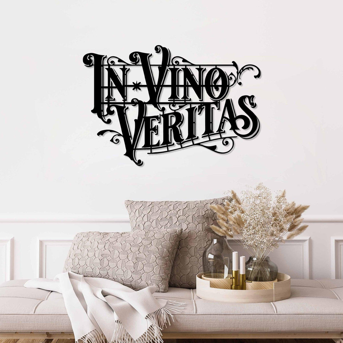 Decoratiune de perete Metal Veritas 2, Negru, 60x41 cm, SKU 891TNL3469
