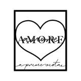 Decoratiune de perete Metal Amore Prima Vista 2, Negru, 49x56 cm