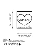 Decoratiune de perete Metal Amore Prima Vista 2, Negru, 49x56 cm