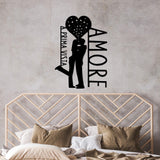Decoratiune de perete Metal Amore Prima Vista 3, Negru, 40x56 cm
