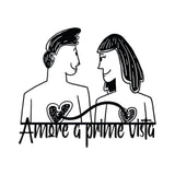 Decoratiune de perete Metal Amore Prima Vista 5, Negru, 56x49 cm