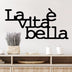 Decoratiune de perete Metal Vita E Bella 1, Negru, 60x30 cm, SKU 891TNL3481