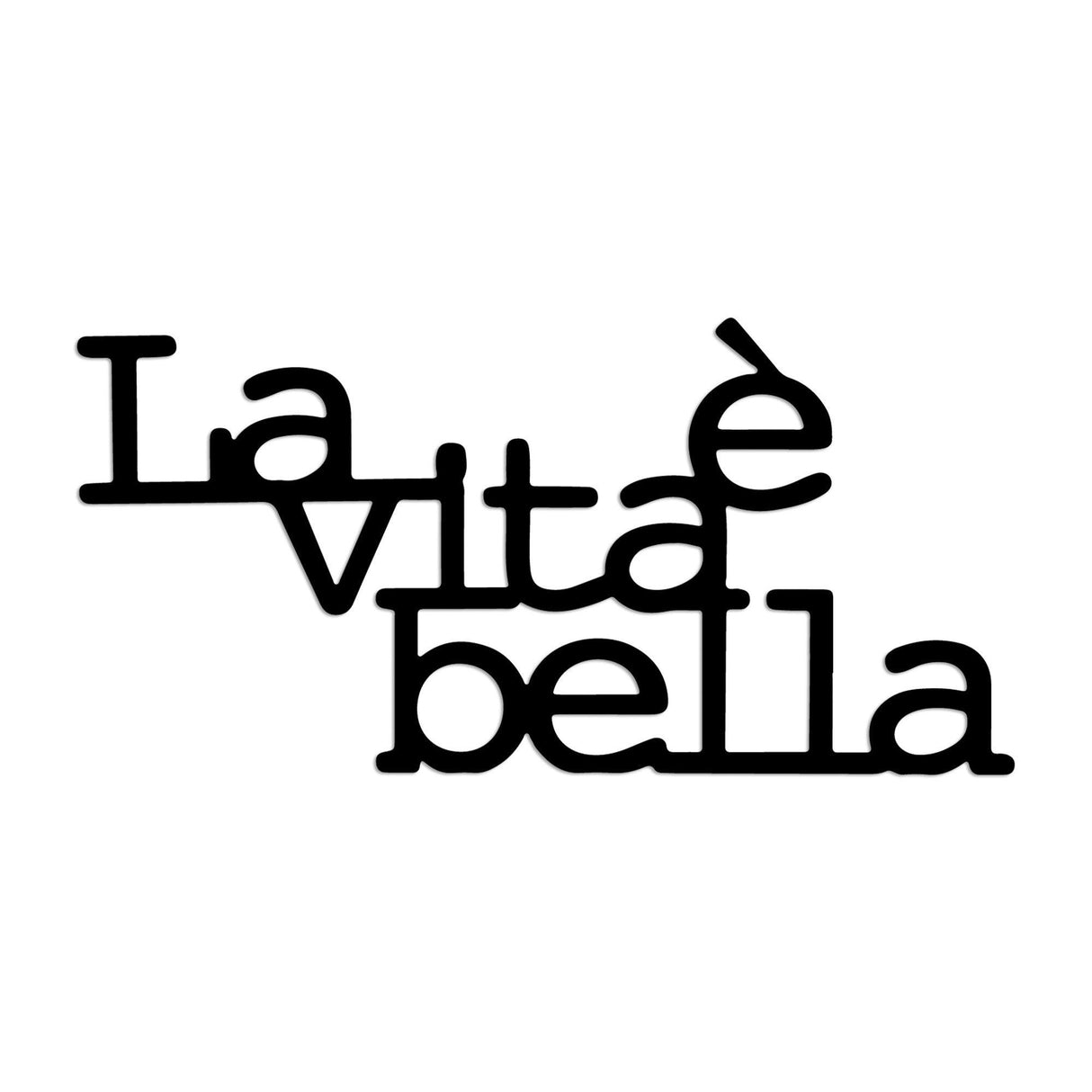 Decoratiune de perete Metal Vita E Bella 1, Negru, 60x30 cm