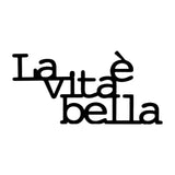 Decoratiune de perete Metal Vita E Bella 1, Negru, 60x30 cm
