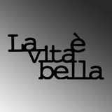 Decoratiune de perete Metal Vita E Bella 1, Negru, 60x30 cm
