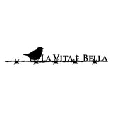 Decoratiune de perete Metal Vita E Bella 4, Negru, 86x15 cm