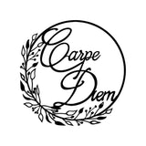 Decoratiune de perete Metal Carpe Diem 1, Negru, 56x56 cm