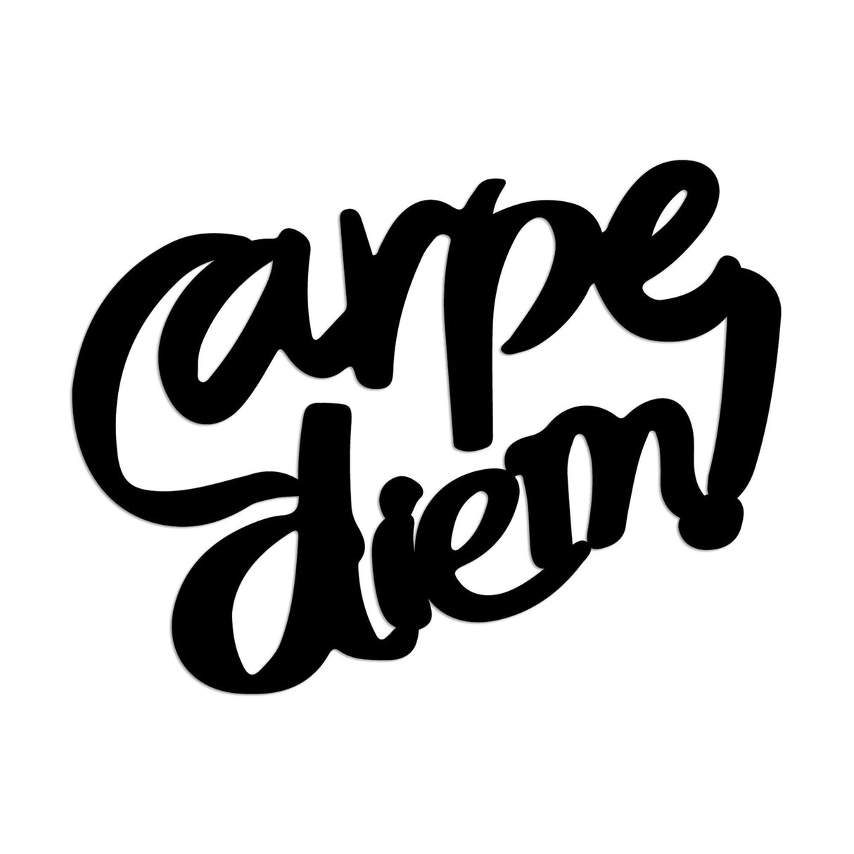 Decoratiune de perete Metal Carpe Diem 5, Negru, 56x42 cm