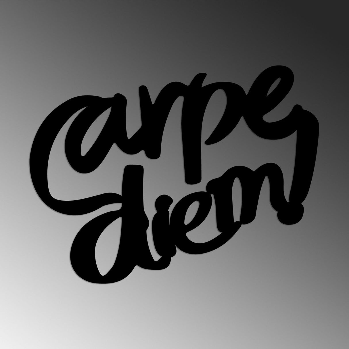 Decoratiune de perete Metal Carpe Diem 5, Negru, 56x42 cm