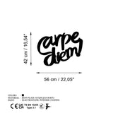 Decoratiune de perete Metal Carpe Diem 5, Negru, 56x42 cm