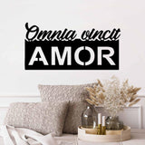 Decoratiune de perete Metal Omnia Vincit Amor 1, Negru, 60x30 cm