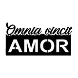 Decoratiune de perete Metal Omnia Vincit Amor 1, Negru, 60x30 cm