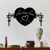 Decoratiune de perete Metal Omnia Vincit Amor 2, Negru, 60x30 cm