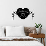 Decoratiune de perete Metal Omnia Vincit Amor 2, Negru, 60x30 cm