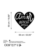 Decoratiune de perete Metal Omnia Vincit Amor 3, Negru, 56x50 cm