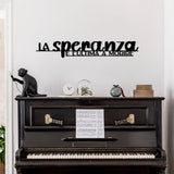 Decoratiune de perete Metal La Speranza 1, Negru, 86x14 cm