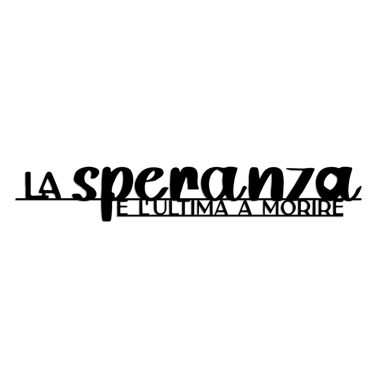 Decoratiune de perete Metal La Speranza 1, Negru, 86x14 cm