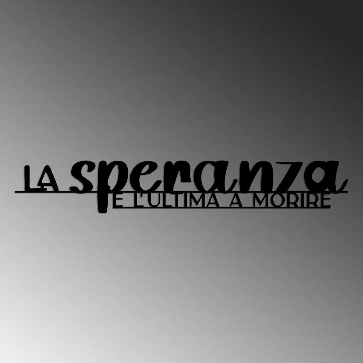 Decoratiune de perete Metal La Speranza 1, Negru, 86x14 cm