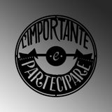 Decoratiune de perete Metal Limportante Partecipare 1, Negru, 56x56 cm
