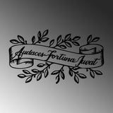 Decoratiune de perete Metal Audaces Fortuna 2, Negru, 55x32 cm