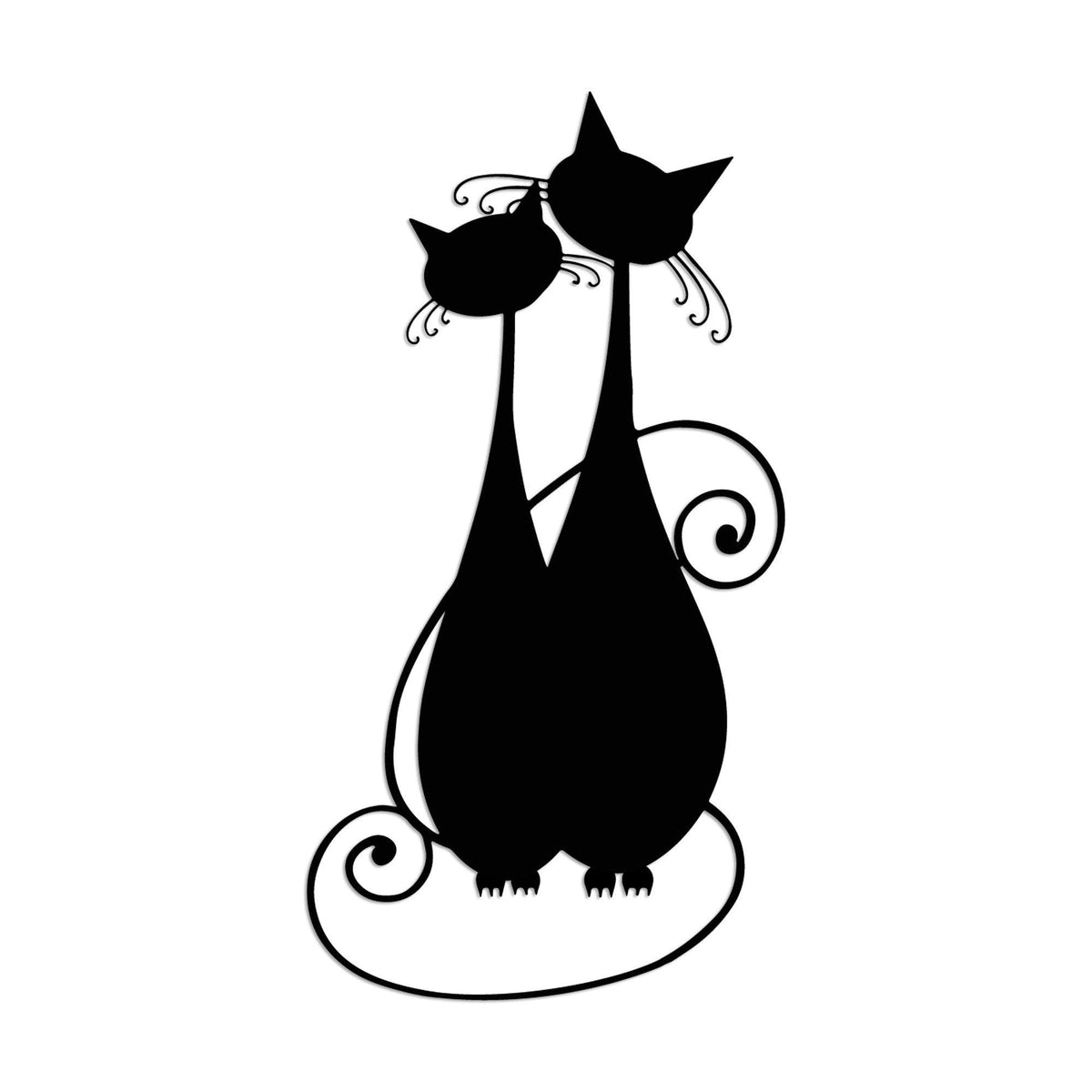Decoratiune de perete Metal Cat 10, Negru, 30x60 cm, SKU 891TNL3531