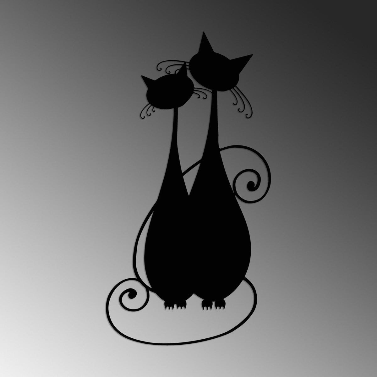 Decoratiune de perete Metal Cat 10, Negru, 30x60 cm, SKU 891TNL3531