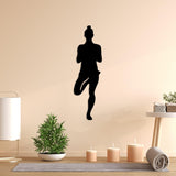 Decoratiune de perete Metal Yoga 2, Negru, 18x60 cm