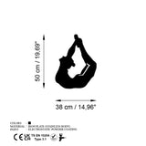 Decoratiune de perete Metal Yoga 3, Negru, 38x50 cm