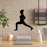 Decoratiune de perete Metal Yoga 4, Negru, 51x55 cm