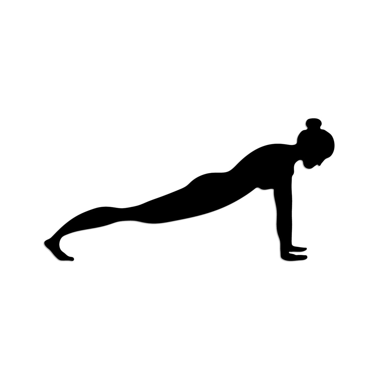 Decoratiune de perete Metal Yoga 7, Negru, 60x30 cm