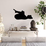 Decoratiune de perete Metal Yoga 8, Negru, 60x33 cm